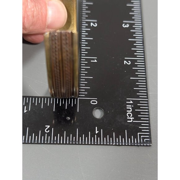 Vintage Mixed Metal Brass Copper Textured Cuff Bracelet 7 in - Picture 8 of 8